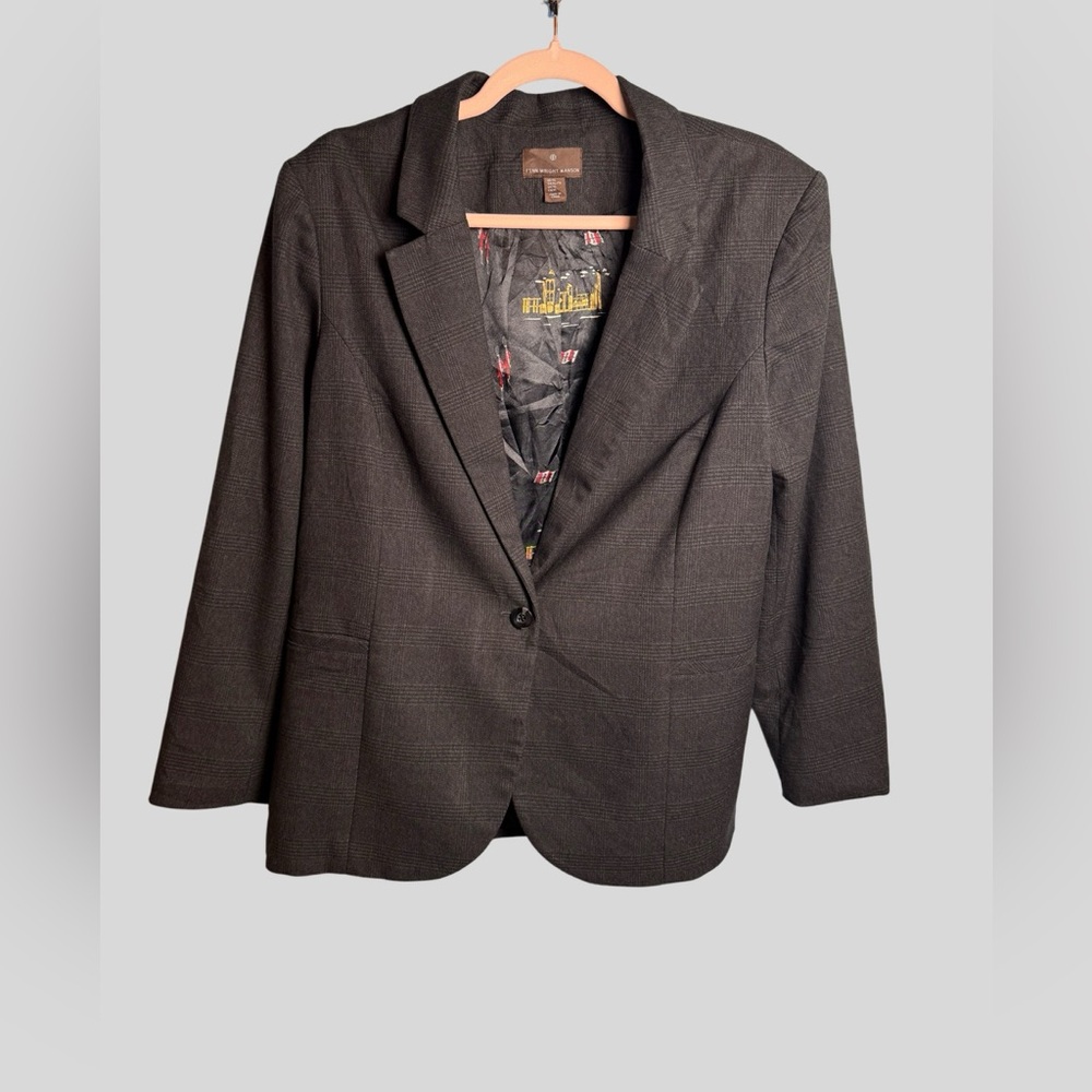Fenn Wright Manson Women's Charcoal Gray Single-Button Blazer